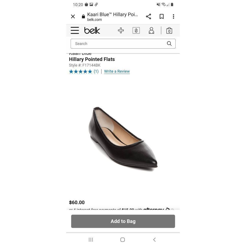 New Size 11M Kaari blue Hillary Black Pointed Toe Flat Casual Dress Shoes